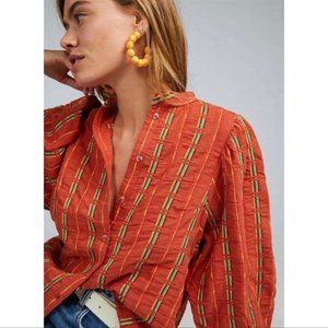 Anthropologie Pilcro The Bella Femme Button down cotton shirt S SM Small
